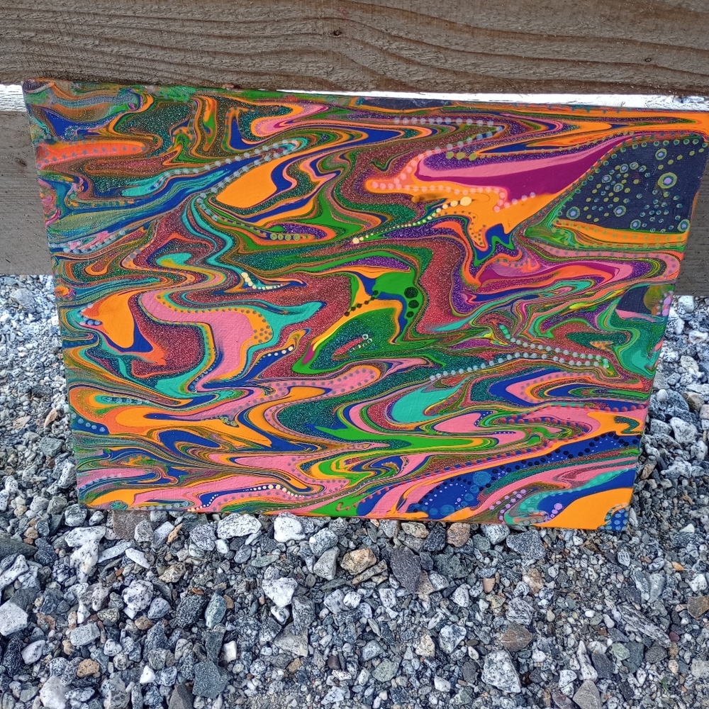 Neon abstract contemporary art piece